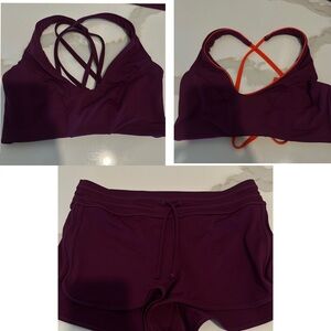 3 piece bundle Athleta Triangle Bikini Tops and Shorts Purple Small